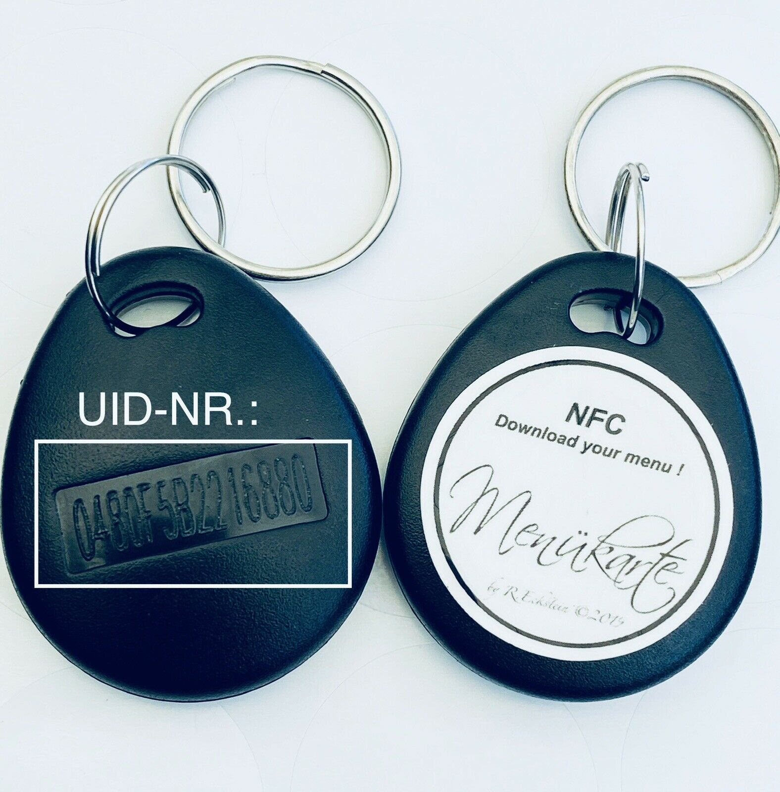 1 Paar NFC-Tag NTAG213 als Schlüsselanhänger für alle Smartphones geeignet